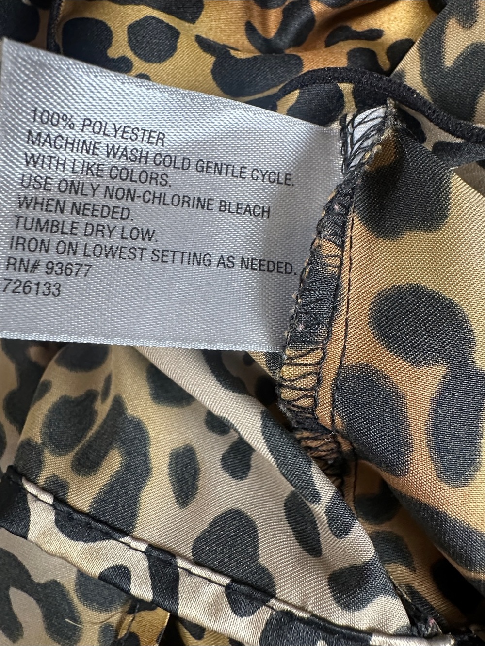 Worthington Leopard Print Ruffled Satin Blouse - Gold, Black, Brown Plus Size 2X - Picture 3 of 8